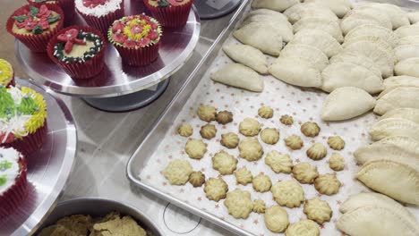 mexico different cakes with a lot of colors, coockies, cupcakes