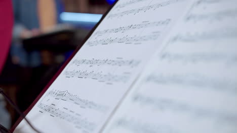 close up view of musical score