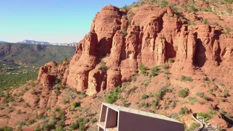 chapel of the holy cross sedona arizona sunny fly by