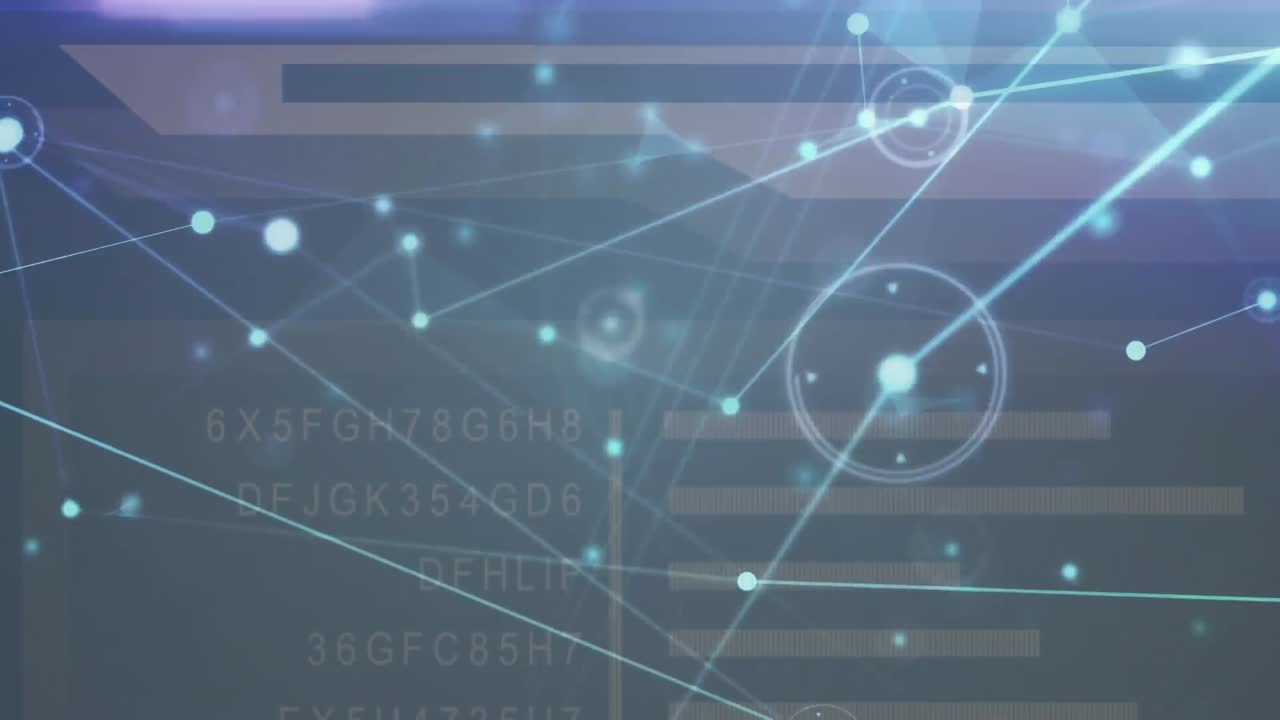 Animation of network of connections over data processing