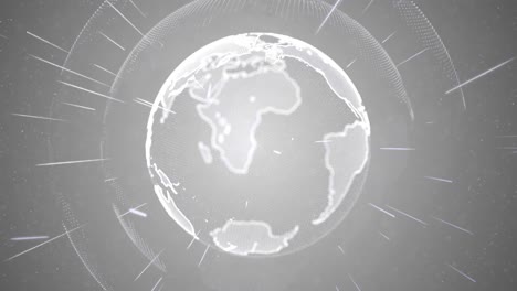the planet earth hologram rotating node connection 4k loop animation with alpha global worldwide