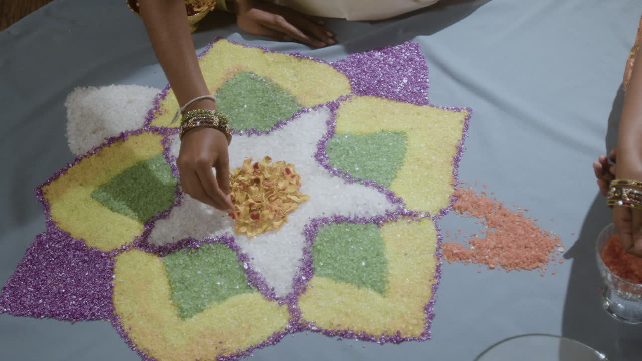 Creating a Colorful Rangoli Art