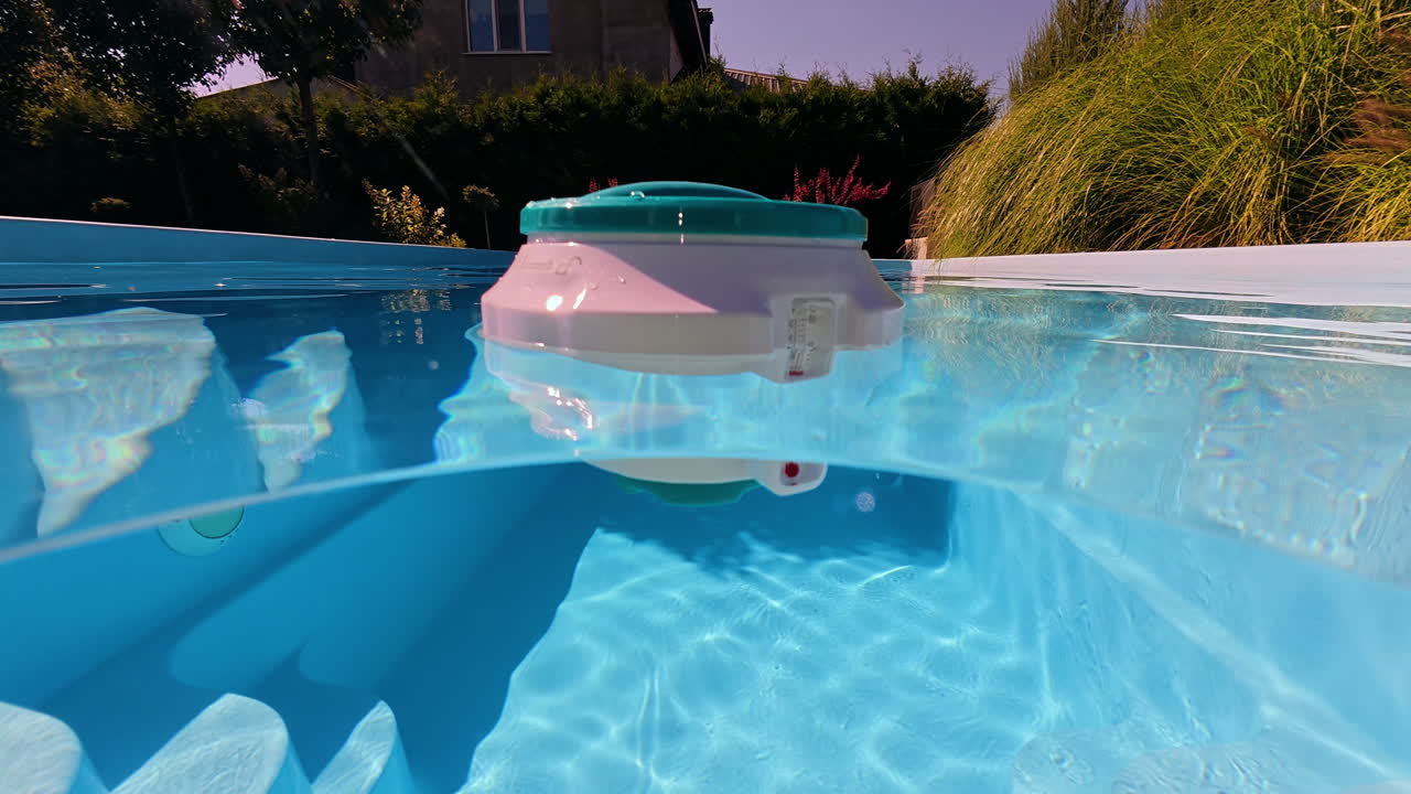 Pool cleaner in a blue pool