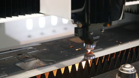 laser cutting machine in action