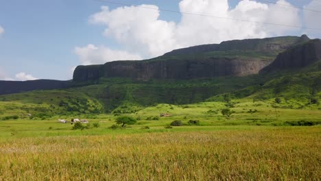 vista of beautiful green nature and mountain range in trimbakeshwar, western ghats of maharashtra, nashik, india