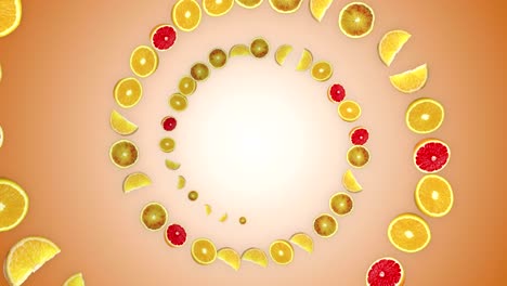 oranges ring animation, background, loop, with alpha channel