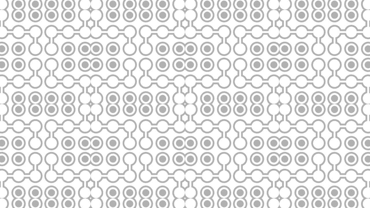Graphic pattern in black and white with stroboscopic and hypnotic effect, while increasing in size and then reducing it.