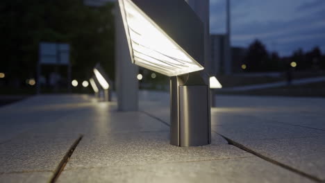 modern outdoor pathway lighting at dusk