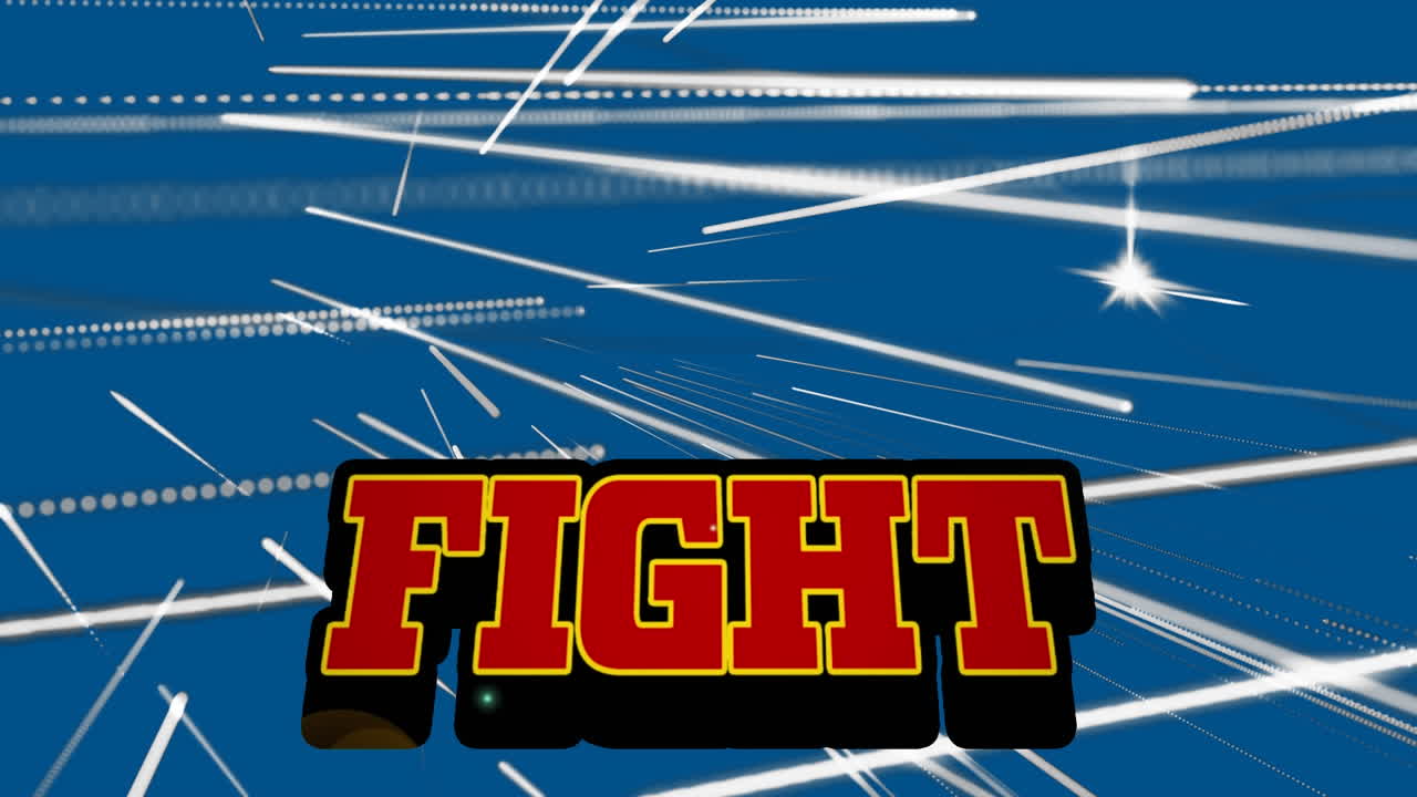 하 ⁇  선으로 파란색 배경에 싸움의 애니메이션