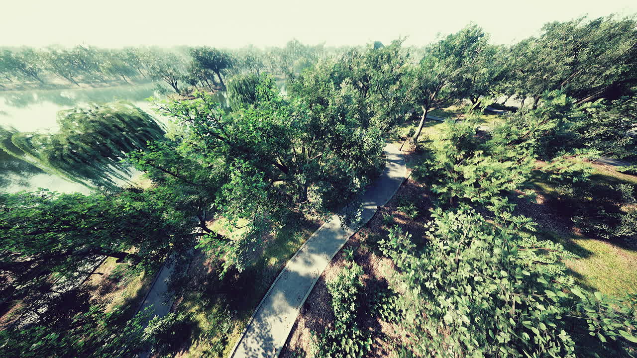 vista desde arriba en el callejón del parque de vacaciones