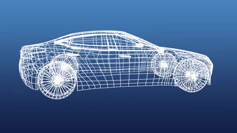 revolving technical drawing of car