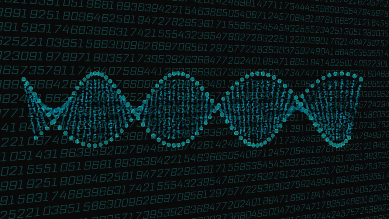 cadena de adn y codificación binaria, procesamiento de datos científicos