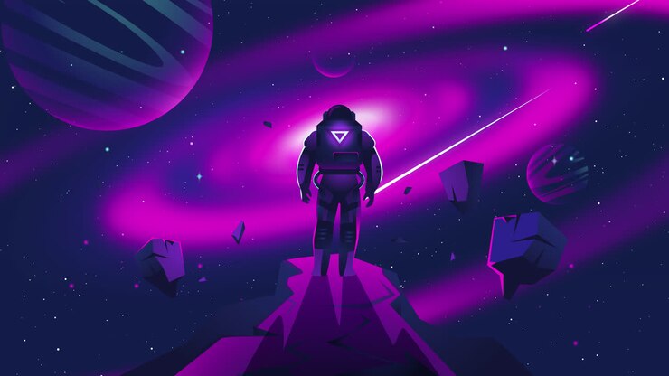 Astronaut in a Purple Galaxy