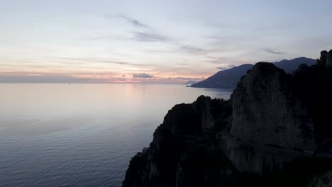 amalfi, italy coastline aerial right to left going down