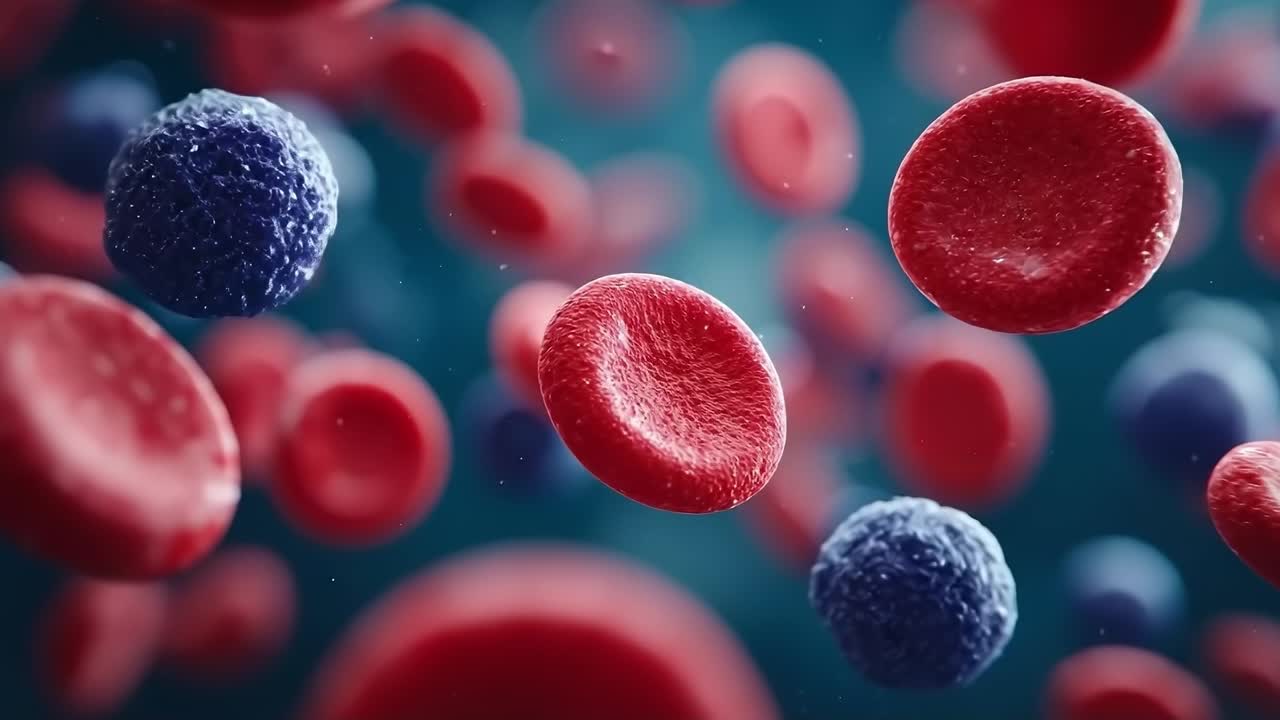 glóbulos rojos en una vena