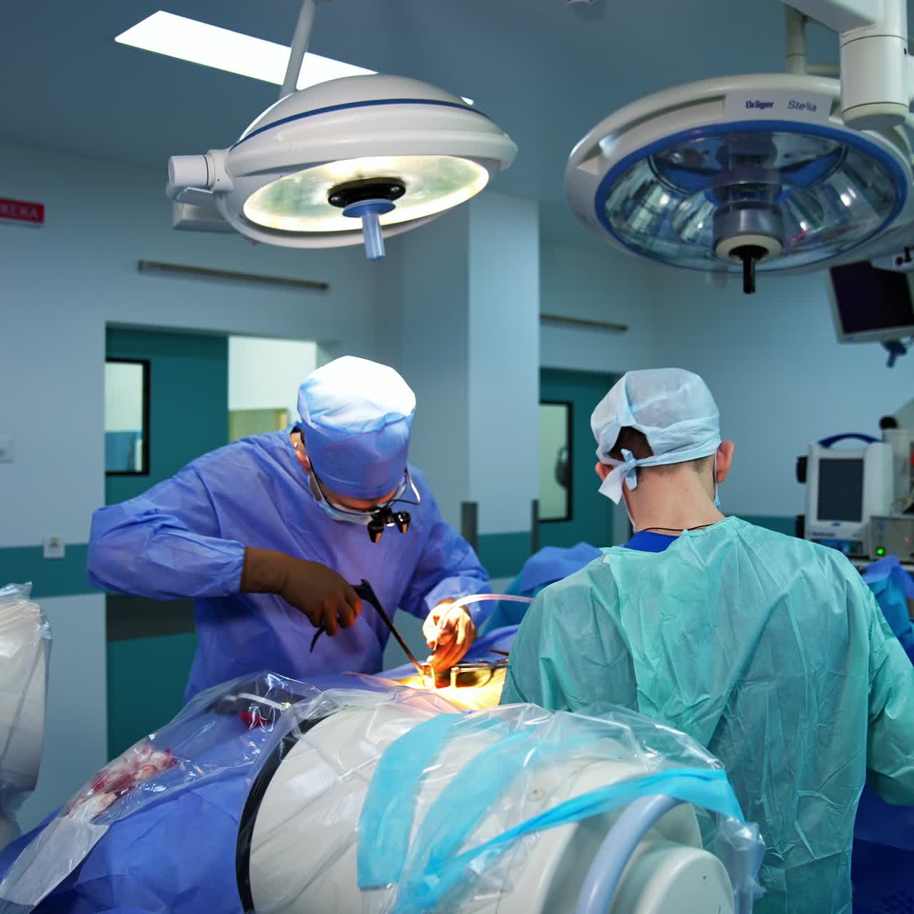 Surgery medical team working together. Professional hospital emergency ward