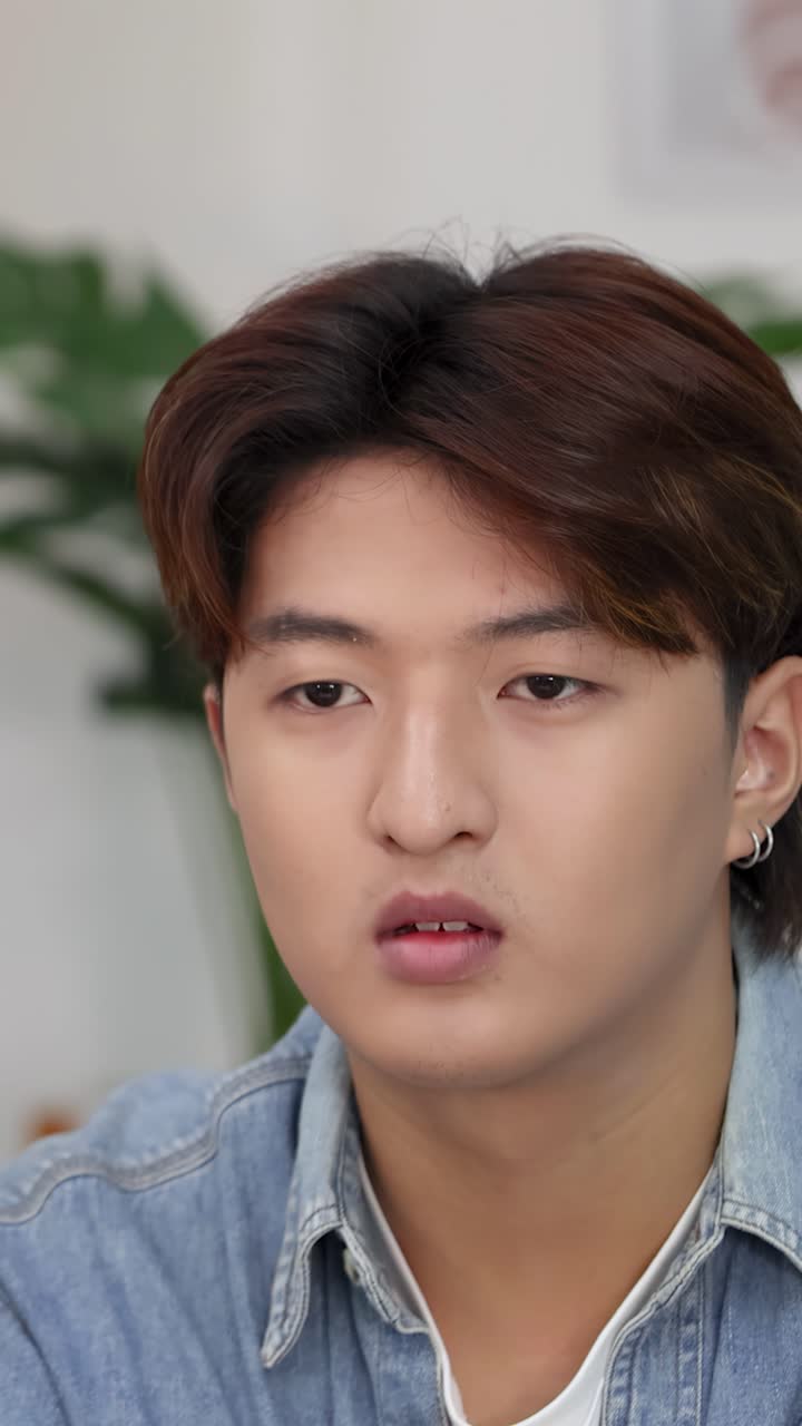 Close-up de um jovem focado observando algo atentamente com uma expressão séria