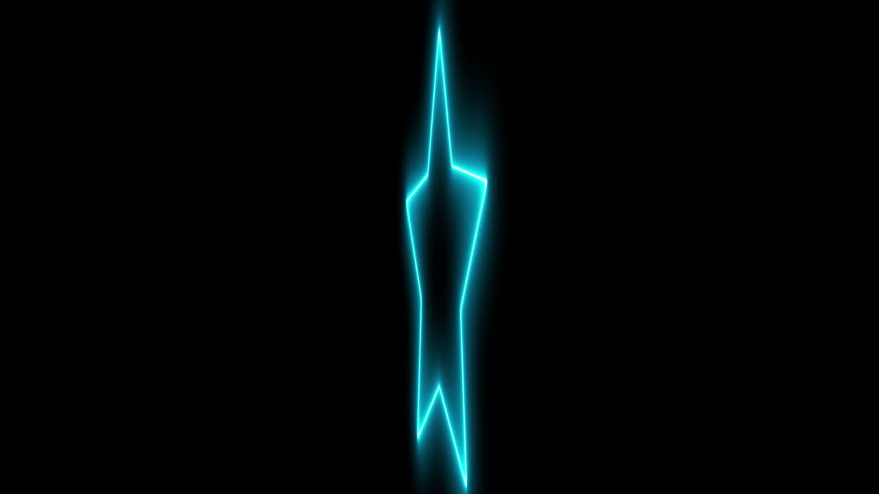 Light blue star neon glowing animation motion graphics