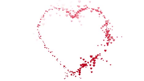 Trail-of-small-red-hearts-making-big-heart-outline-on-white-background