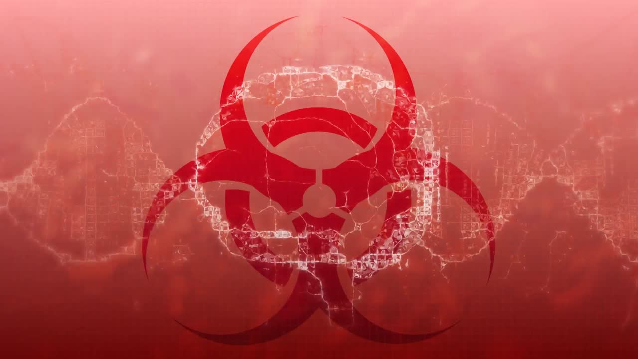 animación del cerebro humano sobre la señal de advertencia