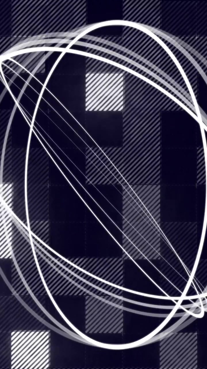 White lines forming sphere animation over dark checkered background