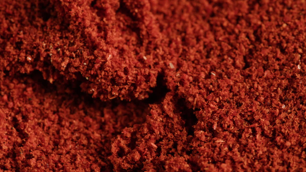 Close Up Macro Shot of Red Paprika Powder