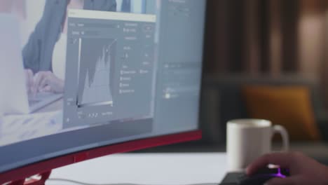 woman editing photos on computer