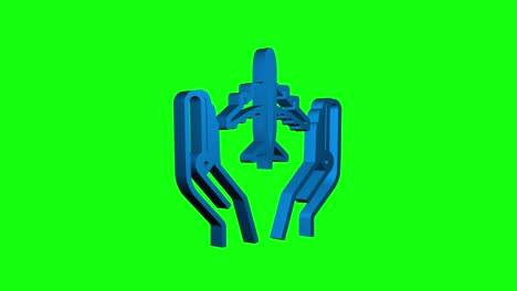 icono de mano de avión, gran diseño para cualquier propósito. avión de papel dibujado a mano. dibujo de línea continua. icono 3d. gráficos de movimiento.