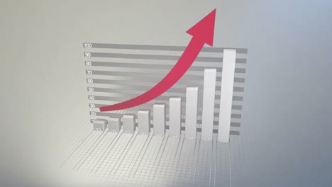 animación del procesamiento de datos estadísticos contra un fondo gris