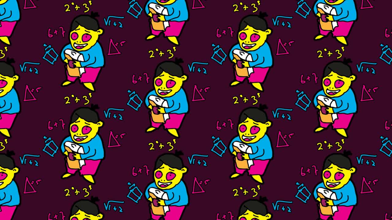 kids drawing pop art seamless background with theme of genius child