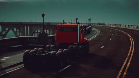 gran camión en el puente