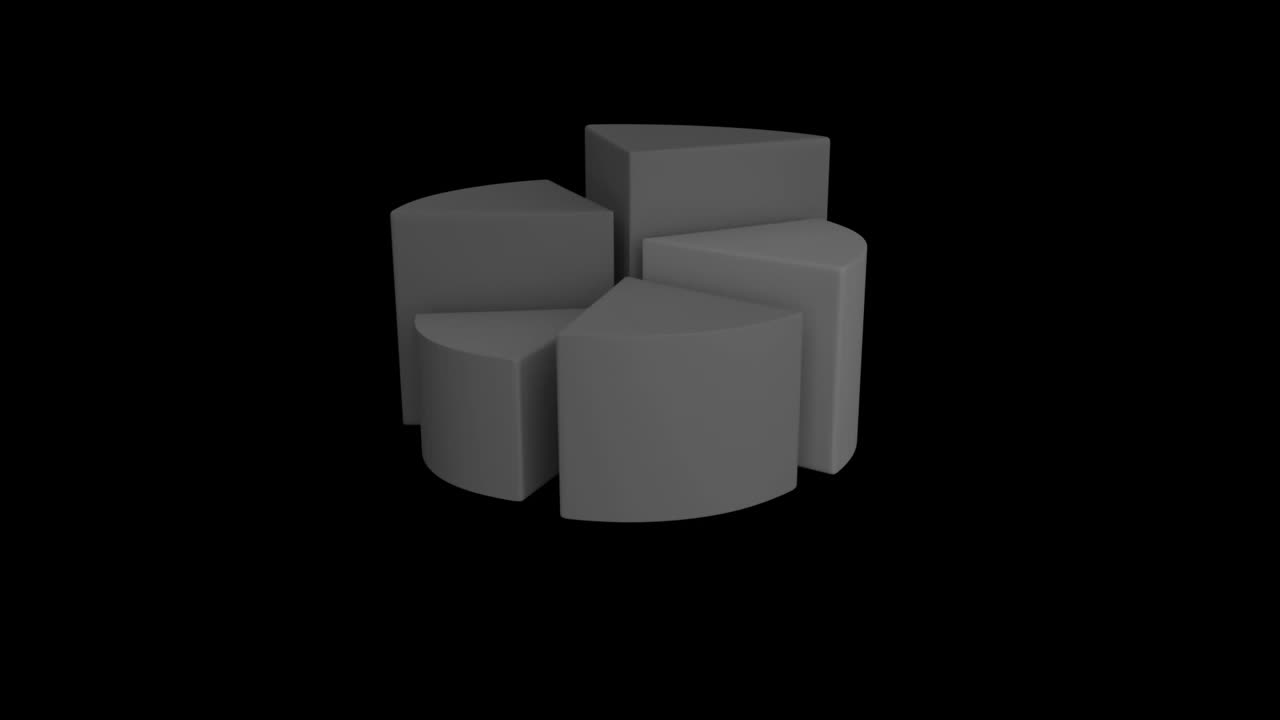 변화하는 통계를 보여주는 피라미드 및 파이 차트