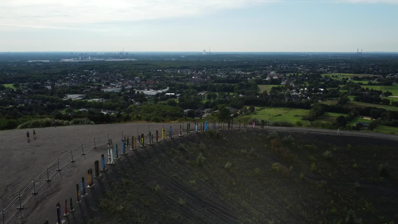 Scenic Landscape with a Colorful Pole Lined Path