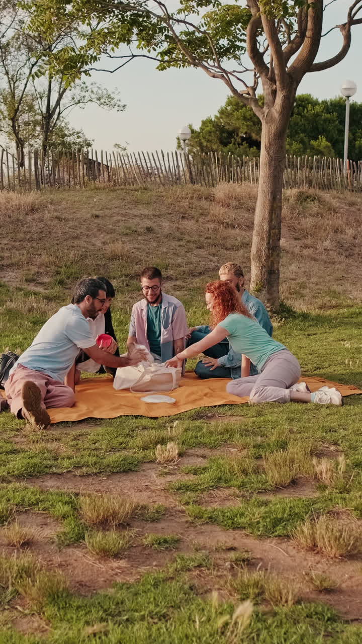 Friends Enjoying a Summer Picnic in the Park
