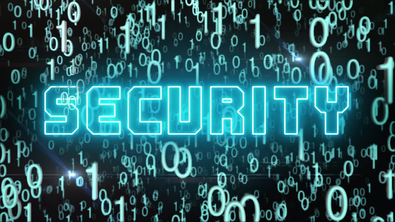 Golden Security concept with digital code