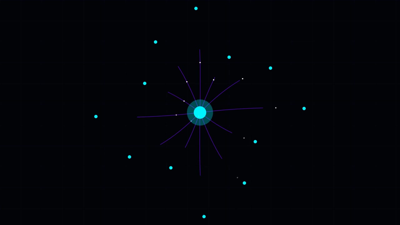 Abstract Motion Graphic of Connecting Data Nodes on Dark Background