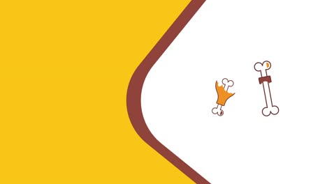 video en 4k de pollo frito de dibujos animados sobre un fondo blanco.