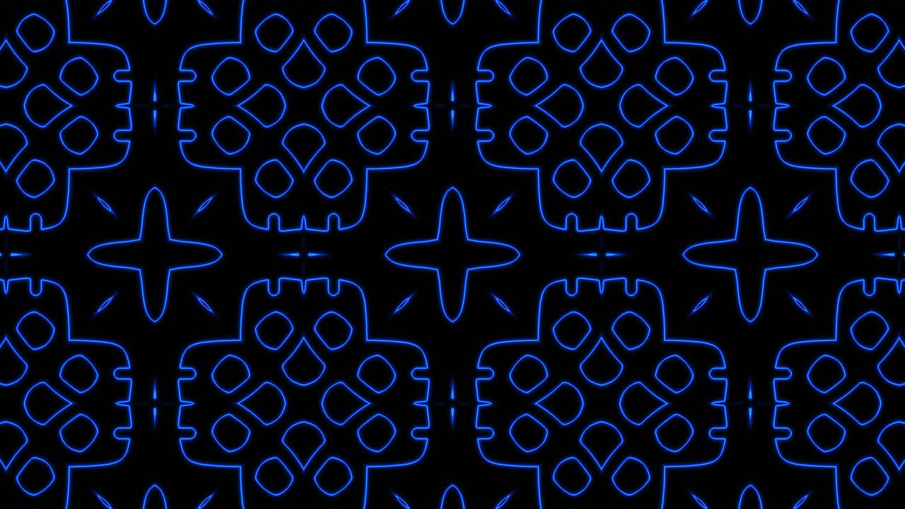 fondo de patrón geometrico sin costuras azul abstracto. rayas abstractas bucle de caleidoscopio. rápido psicodélico colorido kaleidoscopio vj fondo. discoteca fondo de movimiento abstracto. efecto caleidoscope