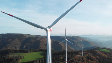 Windmills-in-the-sun-on-Black-Forest-mountain-top-30fps-4k