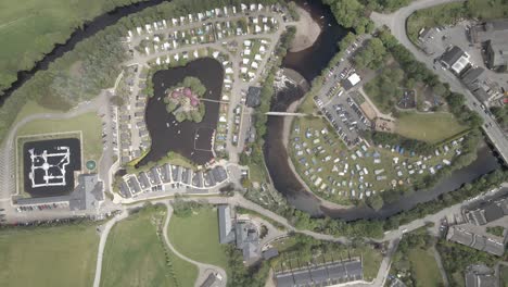 aerial view of splash valley aqua park near hidden valley holiday park with recreational activities at summer in ireland