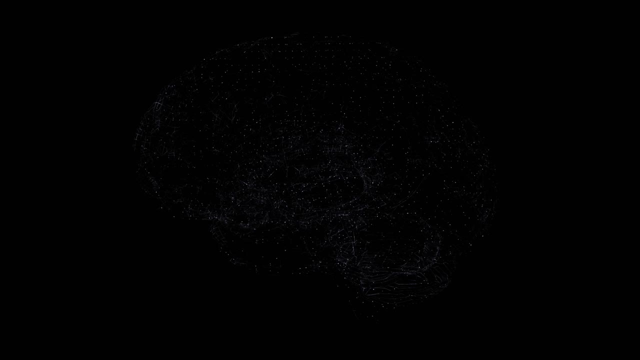 Hjerne der dukker op fra et komplekst netværk - 3D-animationsloop