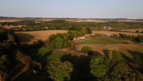 Vereinigtes-Königreich-Kent-Land-Drohnenaufnahmen,-Luftaufnahmen