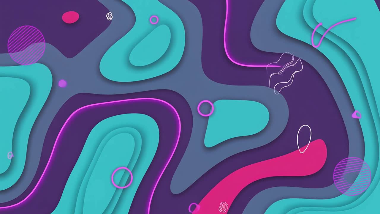 Fondo abstracto de capas onduladas con formas coloridas en movimiento