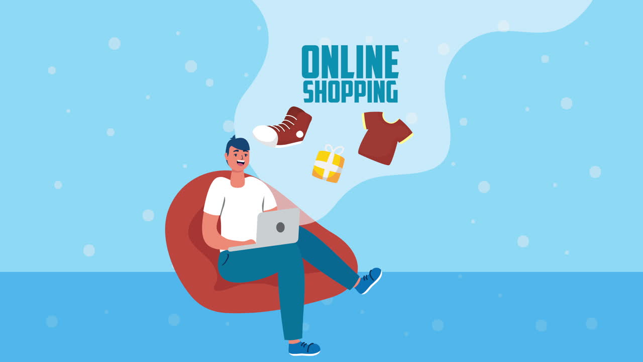 온라인 쇼핑하는 남자