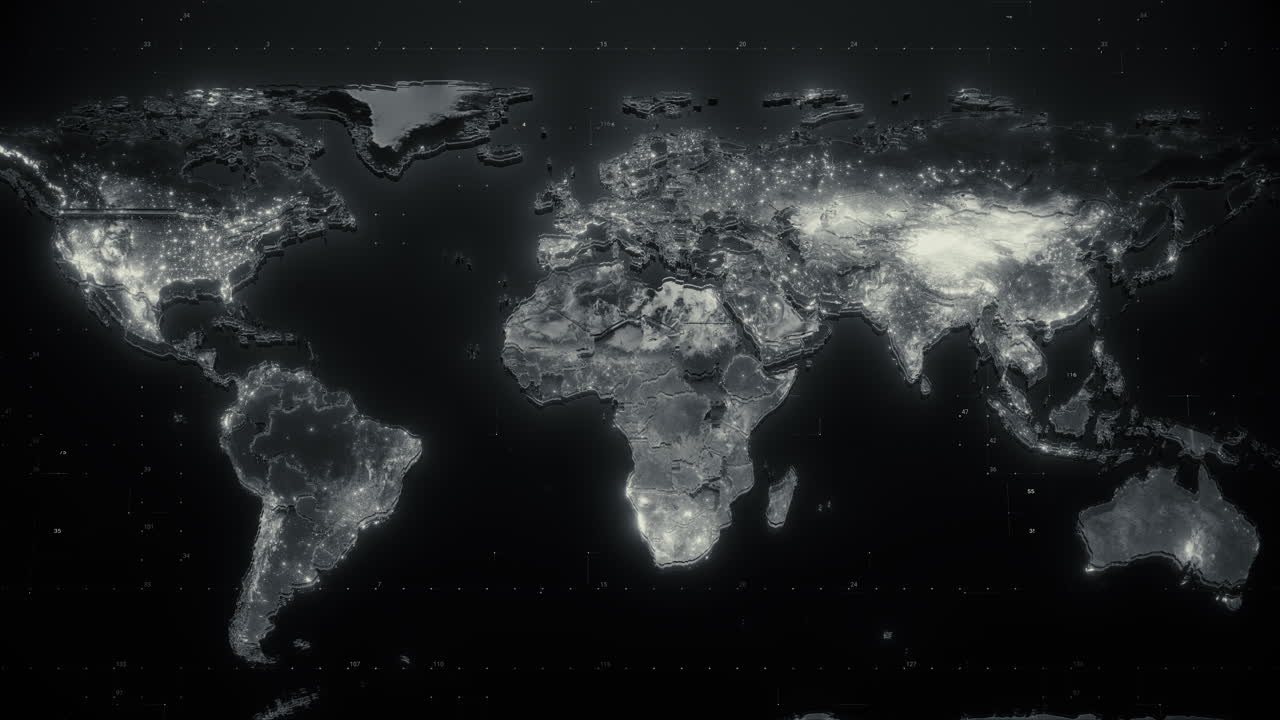 elegante mapa del mundo de la animación cg