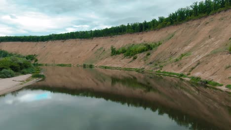 river with cliffs and reflections