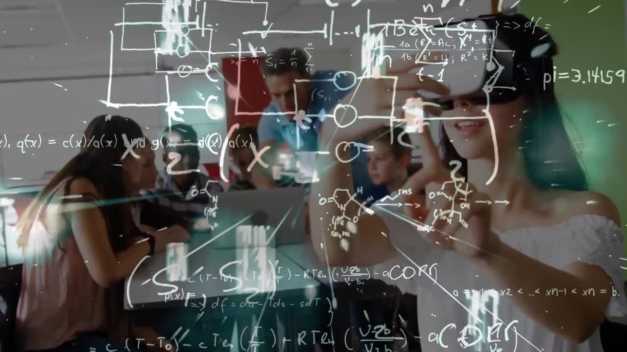 vr 비디오를 사용하는 소녀