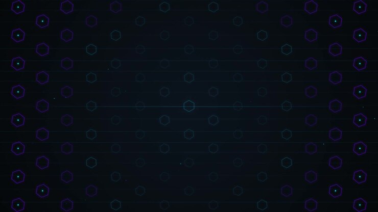 Abstract Motion Background with Pulsing Hexagonal Grid Pattern