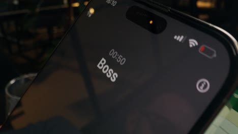 smartphone displaying "boss" timer app