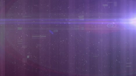 Animation-Von-Glitch-Balken-über-Lens-Flares-Vor-Dem-Weltraum-Im-Hintergrund